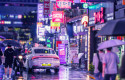 dl south korea seoul street night rain pedestrians signs neon korean won unsplash