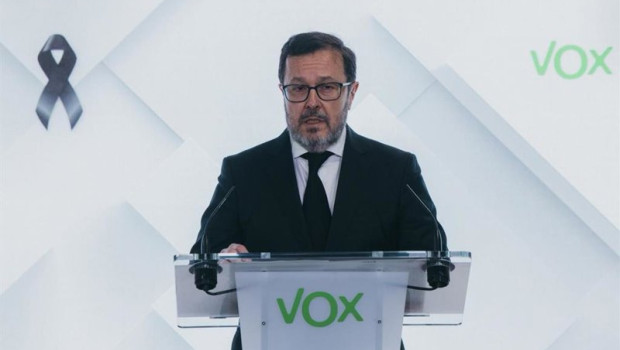 ep el portavoz nacional de vox jose antonio fuster en rueda de prensa tras el accidente ferroviario