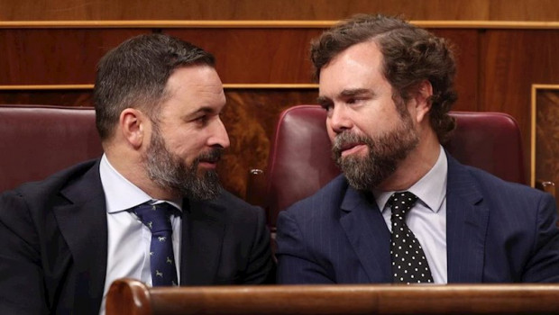 ep el presidente de vox santiago abascal y el portavoz en el congreso de los diputados ivan espinosa