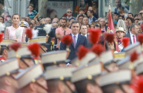 ep el presidente del gobierno en funciones pedro sanchez asiste al desfile militar por el dia de la