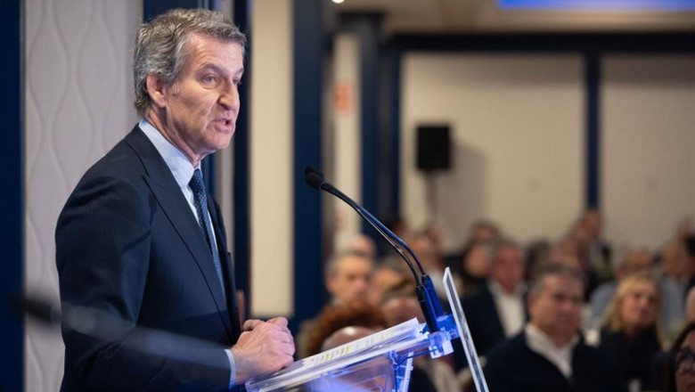 ep el presidente del pp alberto nunez feijoo durante un desayuno informativo de forum europa a 4 de