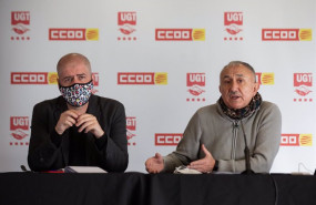 ep el secretario general de ccoo unai sordo izda y el secretario general de ugt pepe alvarez dcha en
