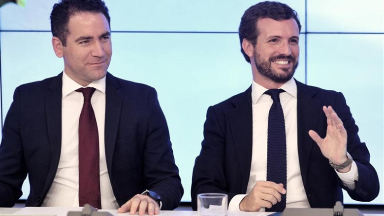 ep i-d el secretario general del partido popular teodoro garcia egea y el presidente del pp pablo