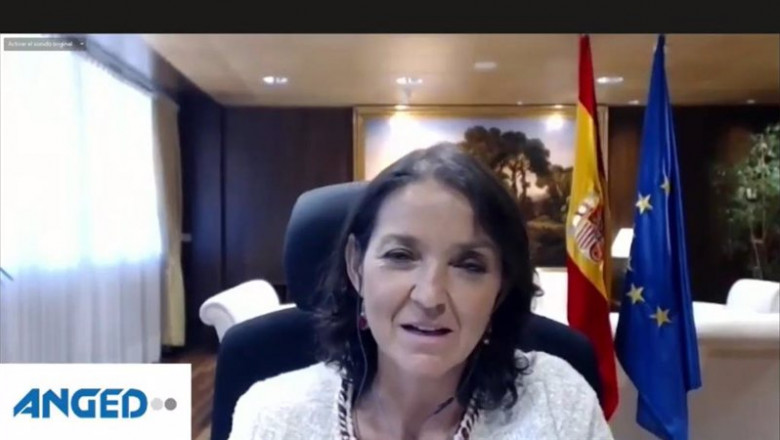 La ministra de Industria, Comercio y Turismo, Reyes Maroto, durante la clausura de la asamblea de Anged | EUROPA PRESS ep la ministra de industria comercio y turismo reyes maroto durante la clausura de la asamblea de