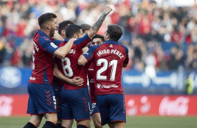 ep los jugadores de osasuna celebran el gol anotado ante el real madrid en el sadar