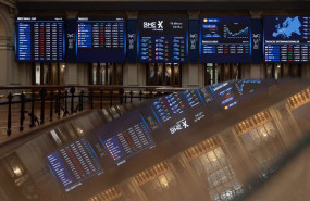 ep paneles del ibex 35 en el palacio de la bolsa a 16 de abril de 2024 en madrid espana e