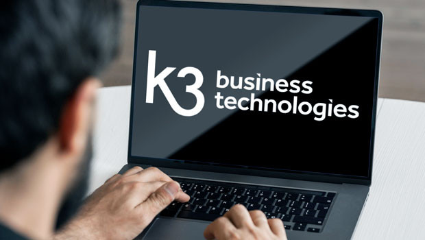 dl k3 비즈니스 기술 목표 소프트웨어 솔루션 비즈니스에 중요한 디지털 기술 공급자 로고