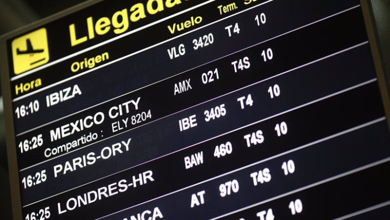 ep archivo panel de llegadas de la terminal t4 del aeropuerto adolfo suarez madrid barajas un dia ep archivo panel de llegadas de la terminal t4 del aeropuerto adolfo suarez madrid barajas un dia