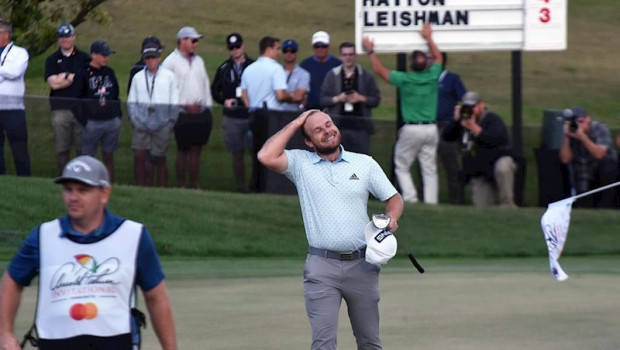 ep el golfista britanico tyrrell hatton celebra su victoria en el arnold palmer invitational