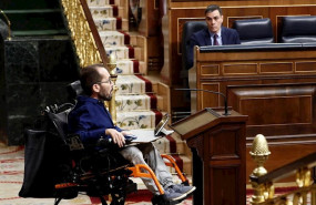 ep el portavoz de unidas podemos pablo echenique i se dirige a dar la replica este miercoles en el