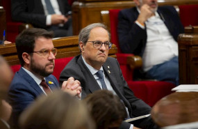 ep el presidente de la generalitat quim torra y el vicepresidente pere aragons en el pleno del