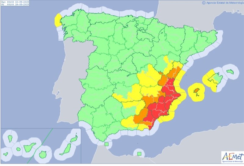 ep imagen de las zonas en riesgo maximo por lluvias torrenciales este viernes