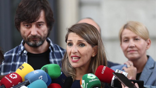 ep la diputada de unidas podemos yolanda diaz atiende a los medios de comunicacion el dia en el que
