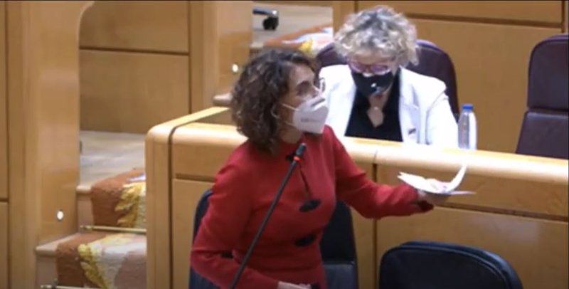 La ministra de Hacienda, María Jesús Montero. | SENADO ep la ministra de hacienda maria jesus montero 20210202184705