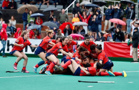 ep las jugadoras de la real sociedad de hockey hierba celebran su titulo de liga en 2018