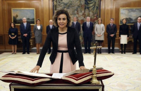 ep ministra de sanidad servicios sociales e igualdad dolors monserrat durante la jura del cargo ante