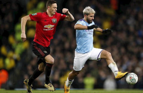 ep nemanja matic y sergio kun aguero en un manchester city-manchester united