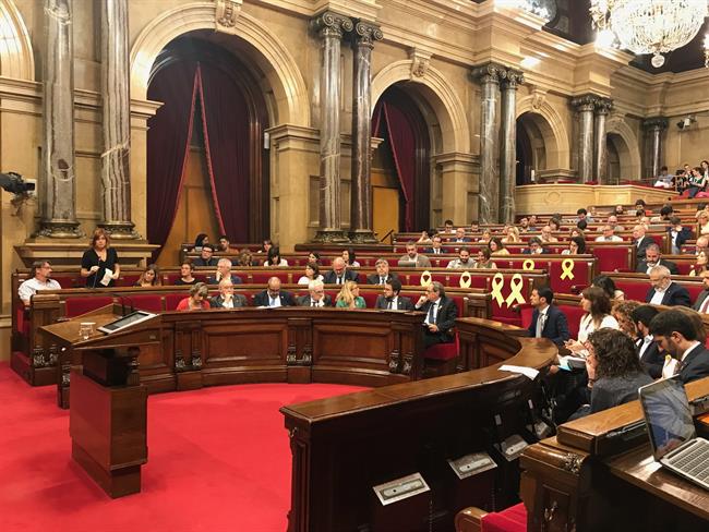 El presidente catalán Quim Torra en el pleno del Parlament junto a consellers | EUROPA PRESS ep presidente catalan quim torraplenoparlamenta consellers