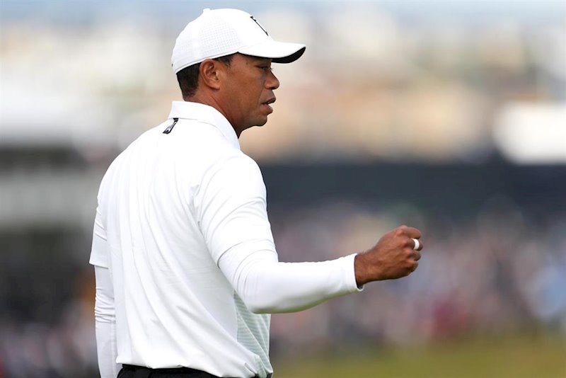 ep tiger woods celebra un golpe durante el british 2019