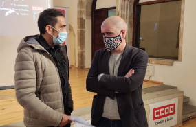 ep unai sordo dcha participa junto a vicente andres en una jornada de ccoo con delegados en soria