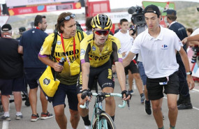ep 28 august 2019 spain javalambre slovenian cyclist primoz roglic of team jumbo-visma is seen after