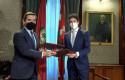 ep el presidente del bbva carlos torres vila y el diputado general de bizkaia unai rementeria tras