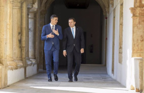 ep el presidente del gobierno pedro sanchez y el primer ministro de la republica portuguesa luis