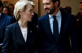 ep el presidente del pp pablo casado con la presidenta electa de la comision europea ursula von der
