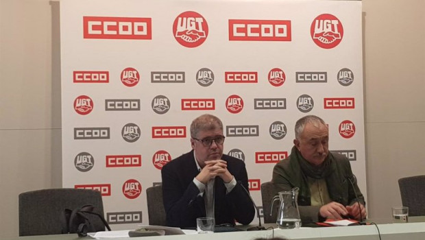 ep el secretario general de ccoo unai sordo y el de ugt pepe alvarez