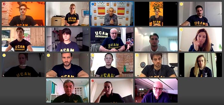 ep imagen de la videollamada del coe y la ucam con deportistas olimpicos ep imagen de la videollamada del coe y la ucam con deportistas olimpicos