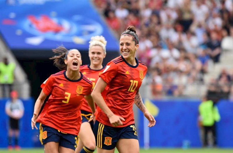 ep jennifer hermoso celebra un gol de la seleccion femenina durante el mundial de francia