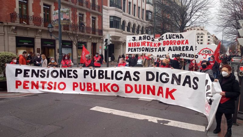 Manifestación de pensionistas en Bilbao | EUROPA PRESS ep manifestacion de pensionistas en bilbao 20210213133604