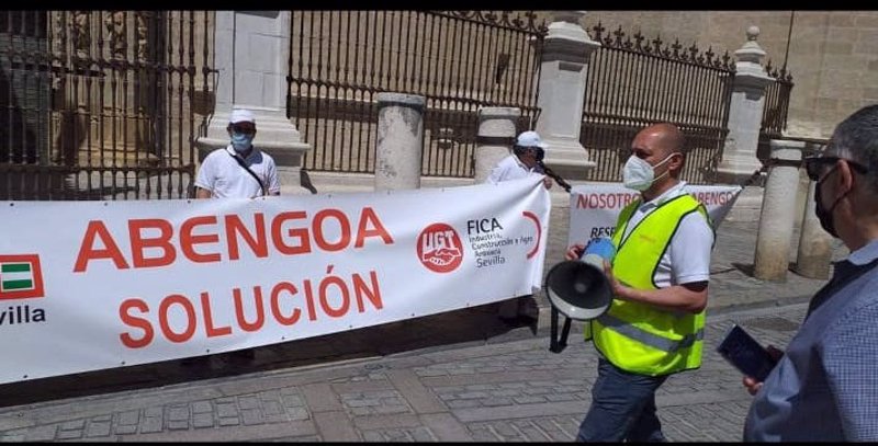 ep concentracion de trabajadores de abengoa en sevilla