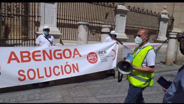 ep concentracion de trabajadores de abengoa en sevilla