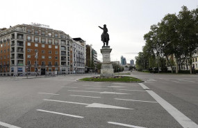 ep el paseo de la castellana vacio una de las calles mas emblematicas de la capital durante el