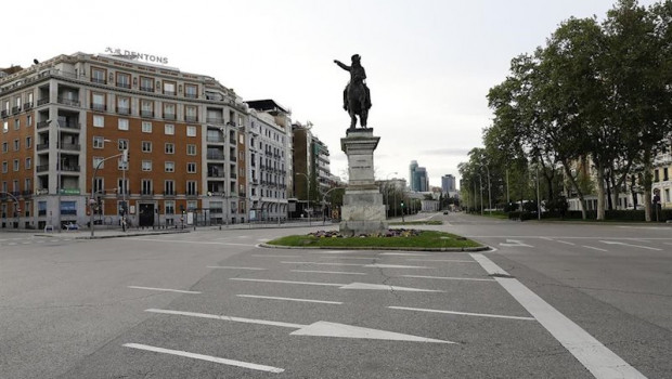 ep el paseo de la castellana vacio una de las calles mas emblematicas de la capital durante el
