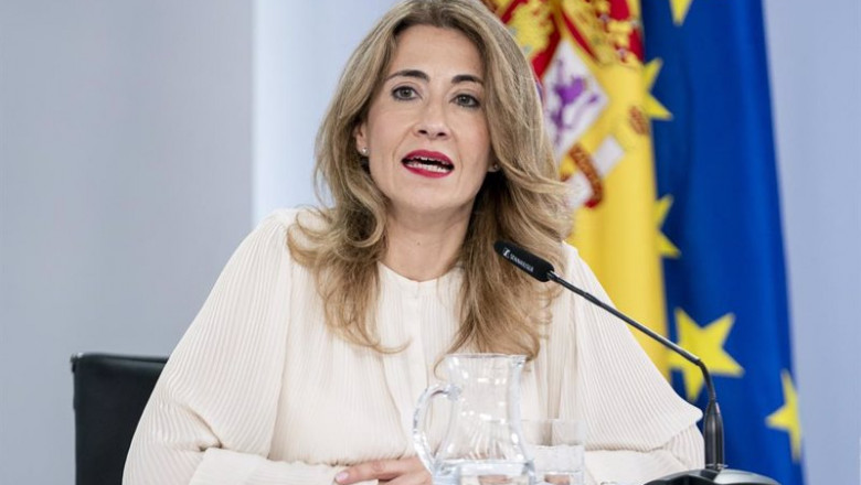 La ministra de Transportes, Movilidad y Agenda Urbana, Raquel Sánchez, este martes en la rueda de prensa del Consejo de Ministros. | A. Pérez Meca. POOL/Europa Press - Europa Press ep la ministra de transportes movilidad y agenda urbana raquel sanchez este martes en la rueda de
