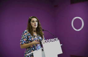 ep la portavoz de podemos en el congreso de los diputados noelia vera durante una rueda de prensa