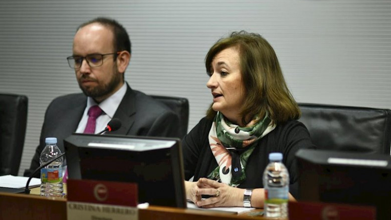 La presidenta interina y candidata a presidir la AIReF, Cristina Herrero, interviene durante una rueda de prensa | Oscar del Pozo - Europa Press - Archivo ep la presidenta interina y candidata a presidir la airef cristina herrero interviene durante una