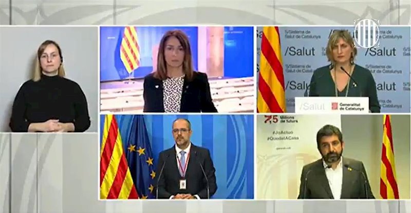 Rueda de prensa telemática de la Generalitat sobre coronavirus, con los consellers Meritxell Budó, Alba Vergés, Miquel Buch y Chakir el Homrani | @GOVERN ep rueda de prensa telematica de la generalitat sobre coronavirus con los consellers meritxell budo