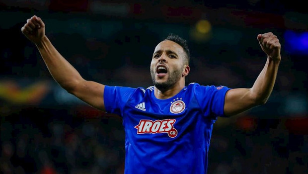 ep youssef el arabi olympiacos celebra un gol