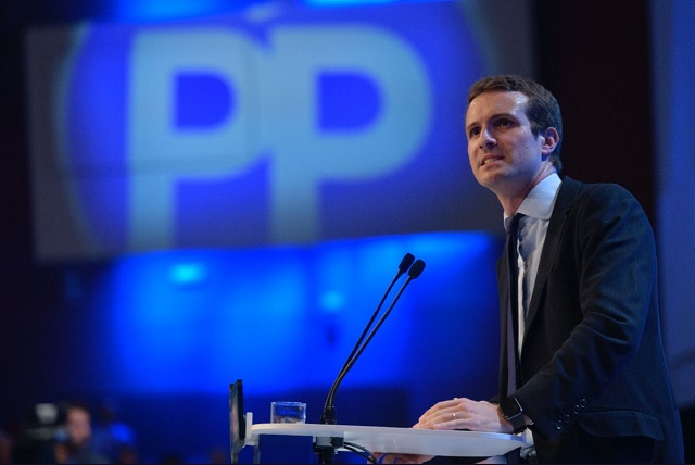 Pablo Casado, presidente del PP. pablo casado pp congreso