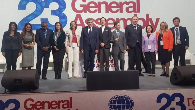 ep archivo   la ministra de industira comercio y turismo reyes maroto en la xxiii asamblea general