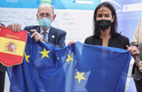 ep el coordinador del corredor atlantico europeo carlo secchi y la secretaria de estado de