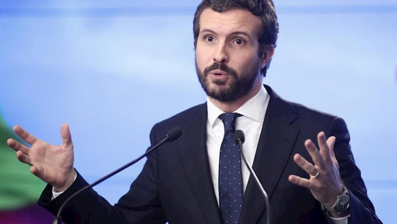 El presidente del Partido Popular, Pablo Casado. | Eduardo Parra - Europa Press ep el presidente del partido popular pablo casado en rueda de prensa para hablar del balance del ano