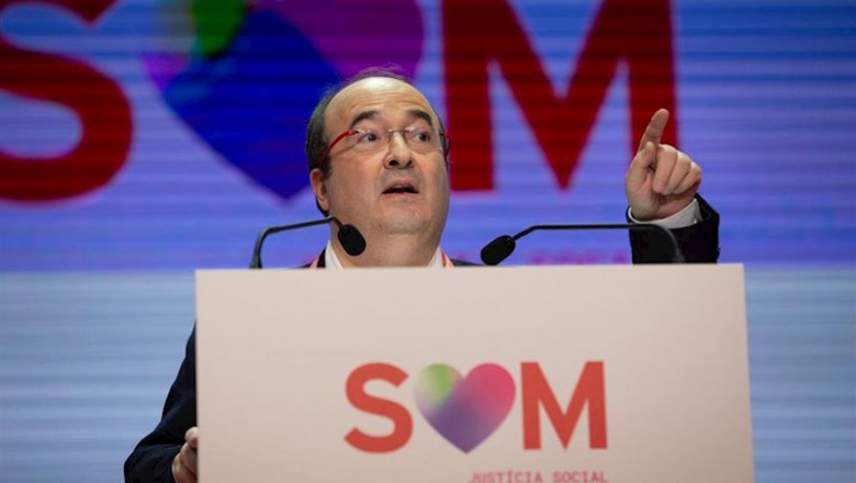 El primer secretario del PSC, Miquel Iceta, ha pedido este viernes la abstención de ERC en la investidura de Pedro Sánchez. | EUROPA PRESS / DAVID ZORRAKINO ep el primer secretario del psc miquel iceta ha pedido este viernes la abstencion de erc en la
