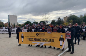 ep concentracion de la hosteleria ante la sede de las cortes de castilla y leon