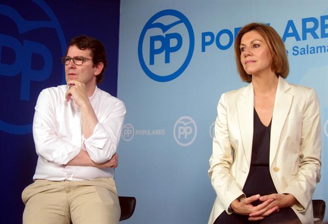 De Cospedal junto a Fernández Mañueco, en Salamanca | EUROPA PRESS ep de cospedala fernandez manueco en salamanca