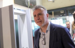 ep el presidente de canarias angel victor torres en su llegada al comite federal del psoe en ferraz