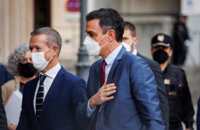 ep el presidente del senado ander gil i y el presidente del gobierno pedro sanchez d a su llegada a